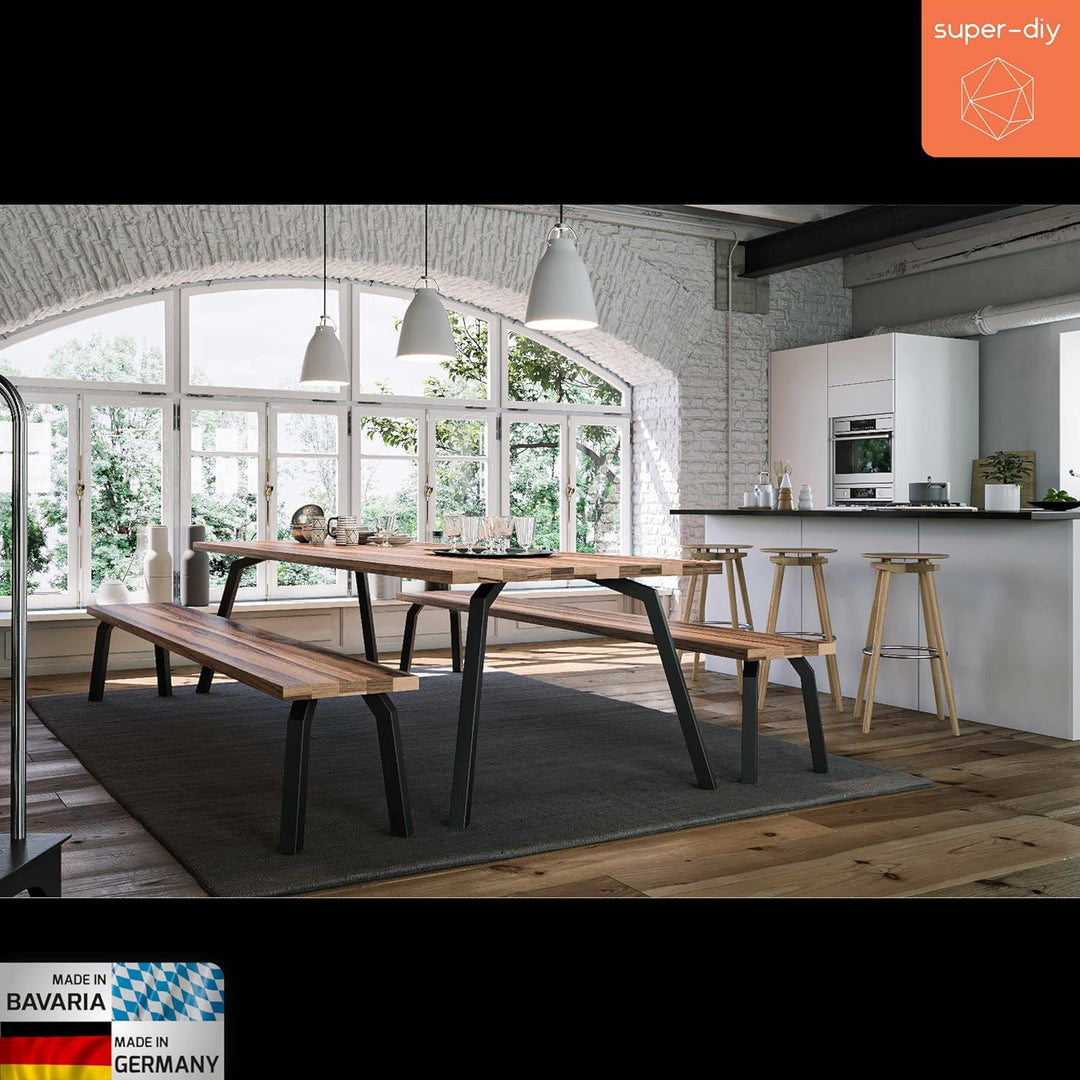Design-Tischbeine | Esstisch | Gartentisch Bürotisch geeignet für Innen- und Aussenbereich | Set Tis