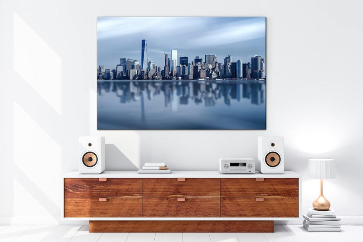 deyoli Küste von New York Format: 100x70 als Leinwand, Motiv fertig gerahmt auf Echtholzrahmen, Hoch