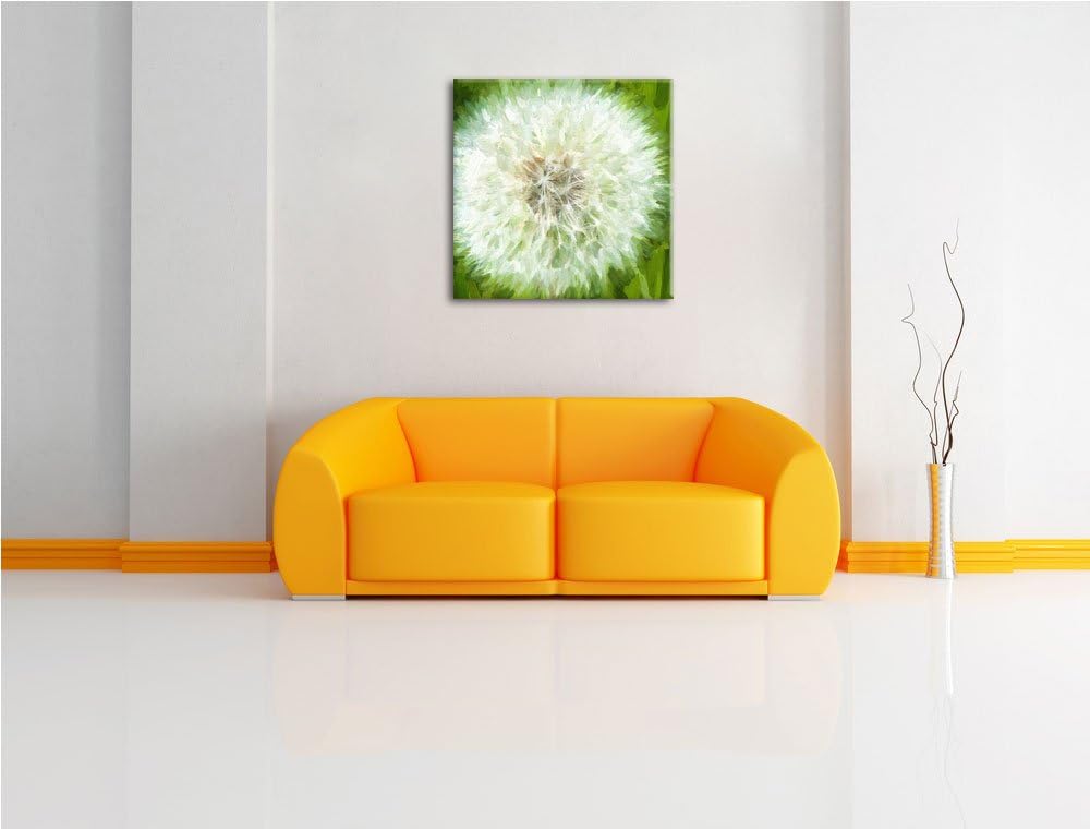 grosse wilde Pusteblume, Format: 70x70 auf Leinwand, XXL riesige Bilder fertig gerahmt mit Keilrahme