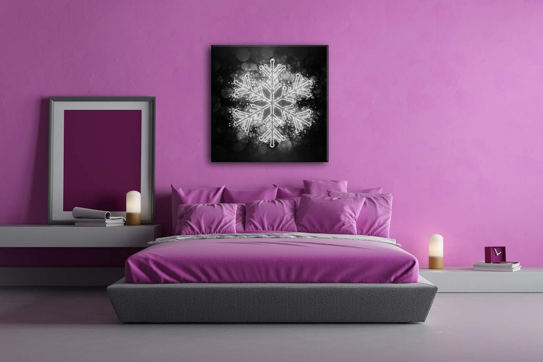 deyoli weihnachtlicher Eiskristall Format: 60x60 Effekt: Schwarz&Weiss als Leinwandbild, Motiv auf E