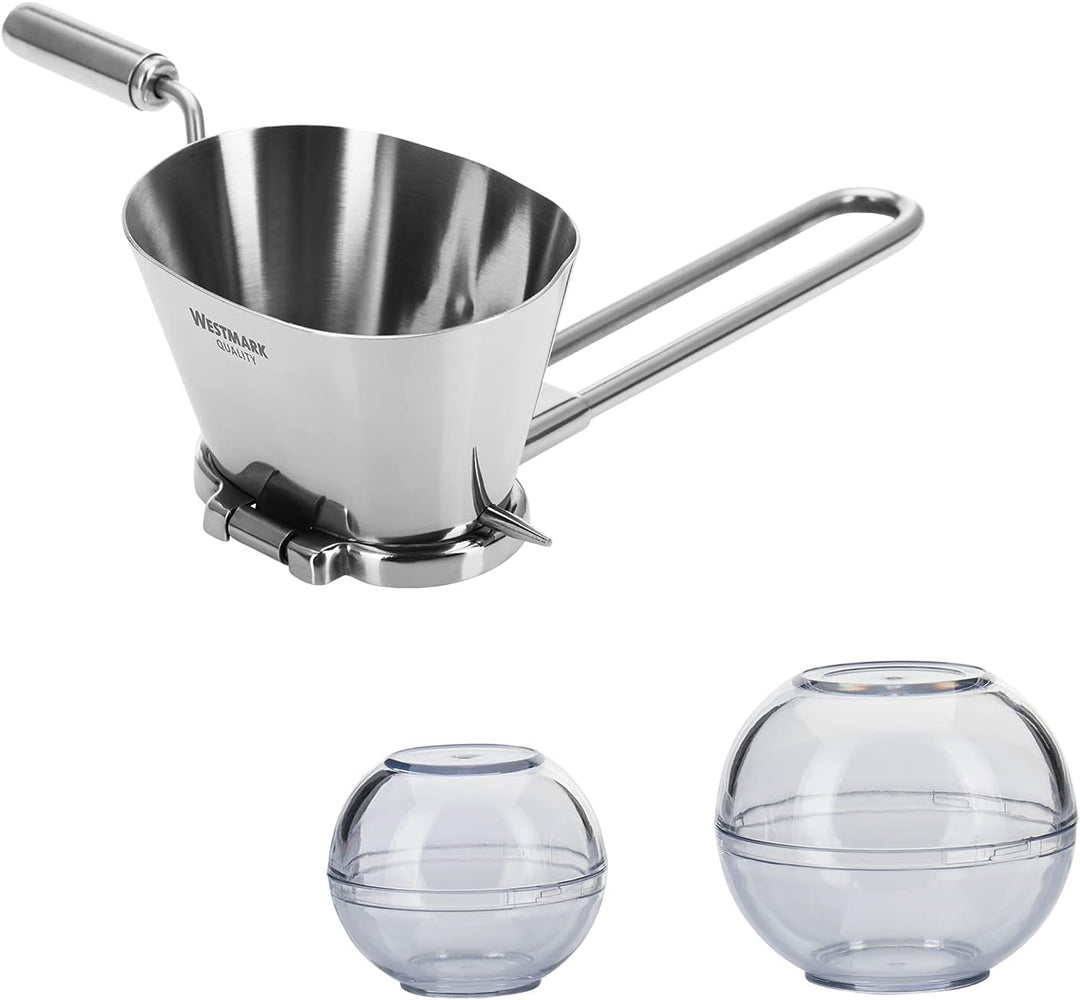 Westmark Kräuter-Set, 3tlg., 1 Kräutermühle Edelstahl + 2 Frischhaltekugeln, ø 7cm + ø 9cm, stapelba