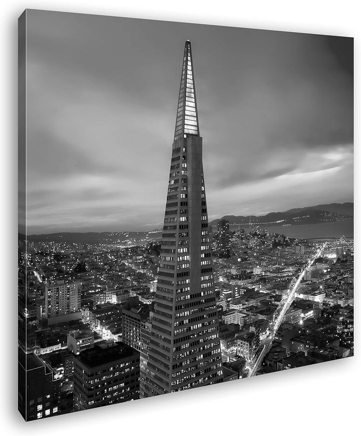 deyoli Skyline von San Francisco Format: 70x70 Effekt: Schwarz&Weiss als Leinwandbild, Motiv fertig