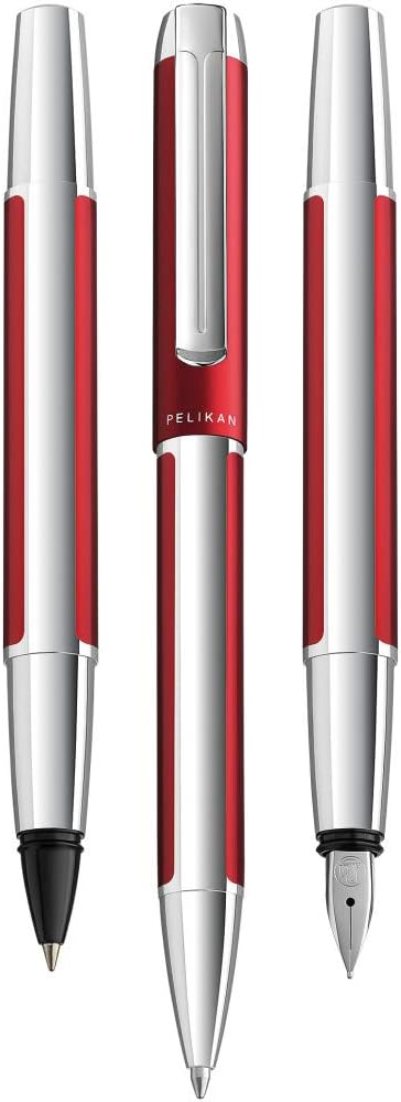 Pelikan 817417 Kugelschreiber Pura, Bordeaux, 1 Stück inklusive Grossraummine vom Typ Pelikan 337 Bo