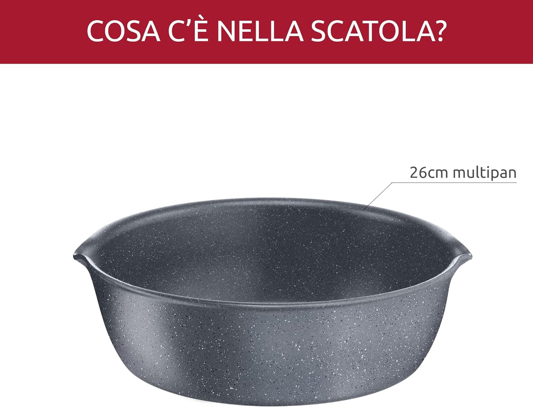 Lagostina Ingenio Mineralis Green Bratpfanne Ø 26 cm, 100% recycelt, für Gas, Backofen und Induktion