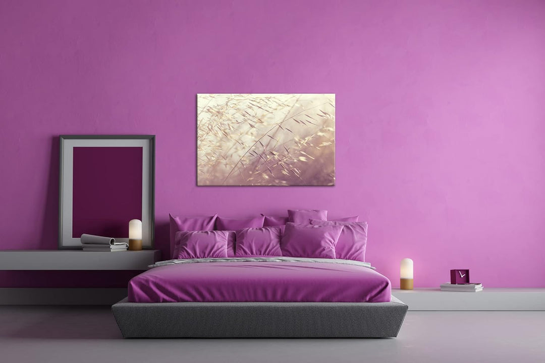 deyoli Wiesengräser Format: 80x60 als Leinwand, Motiv fertig gerahmt auf Echtholzrahmen, Hochwertige