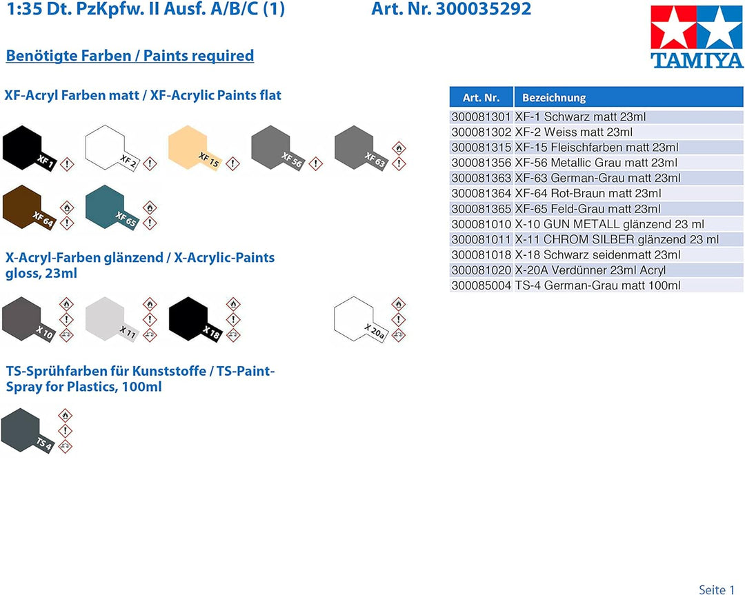 TAMIYA 300035292 300035292-1:35 WWII Deutsche Panzerkampfwagen II Ausführung A/B/C (1),originalgetre