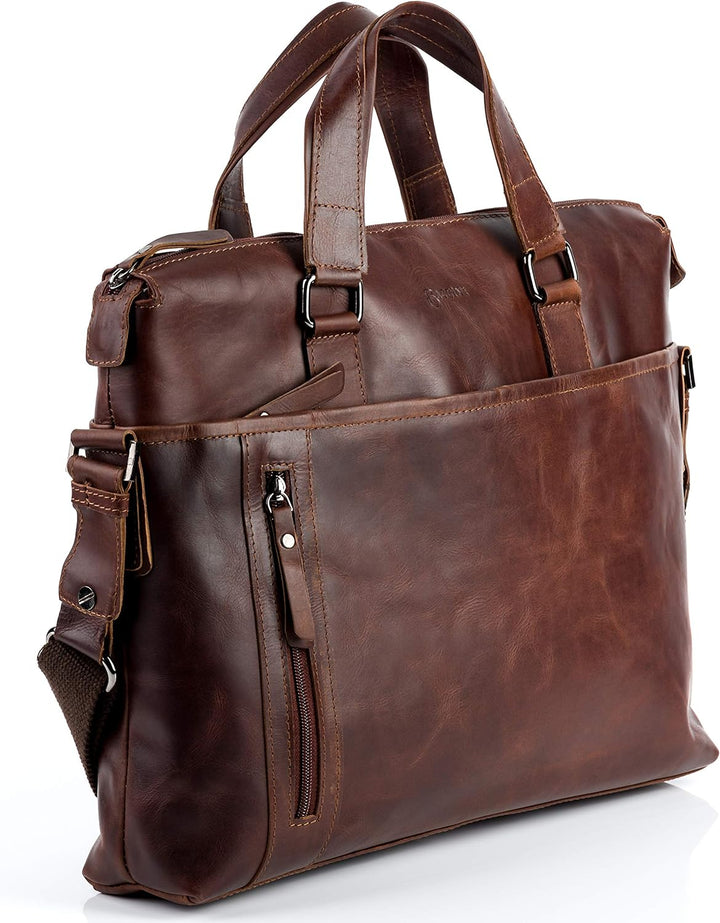 BACCINI Laptoptasche LEANDRO aus Premium Leder I Business-Tasche gross für Herren 15 Zoll extra Lapt