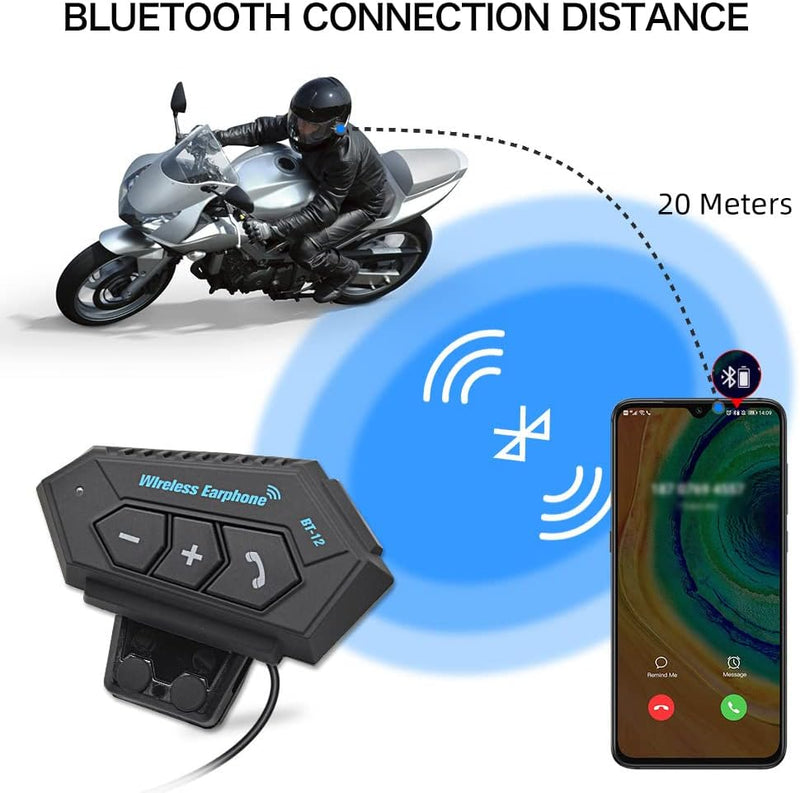 OBEST Motorrad Bluetooth Headset, Helm-Headset mit Freisprech-Kommunikationssystem und Geräuschreduz