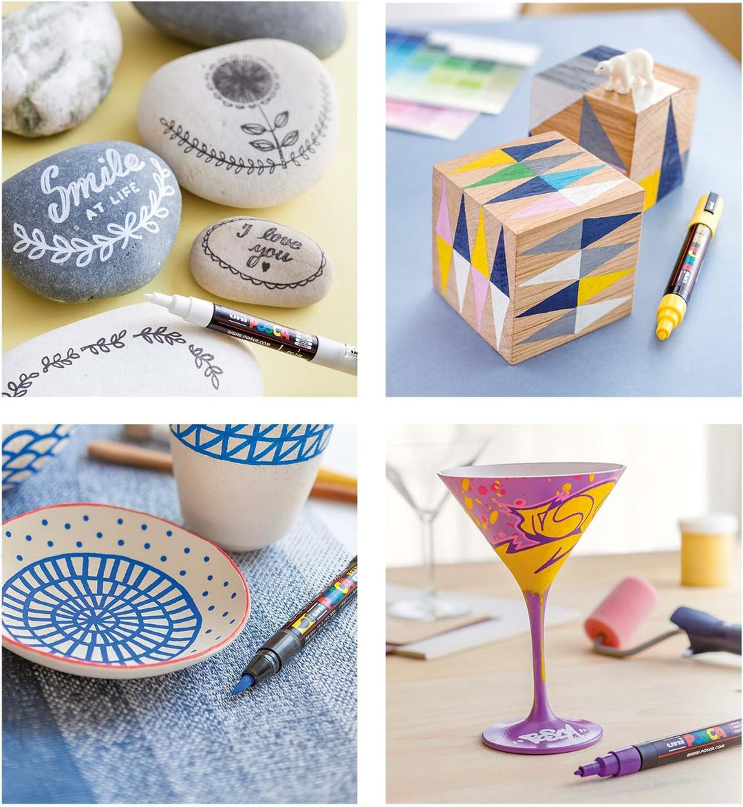 uni-ball 181716 - POSCA Marker mit kalibrierter Spitze, 16er Set, 16er Set