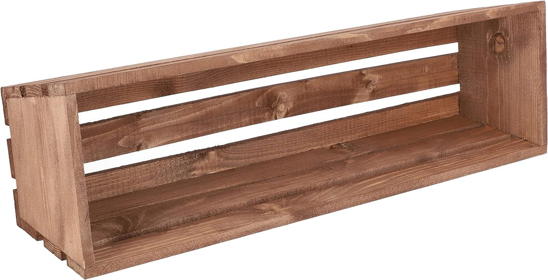 KOTARBAU® Holzblumenkasten Braun mit Kunststoffeinsatz 60 x 18 x15 cm Blumentopf Pflanzkasten Braun