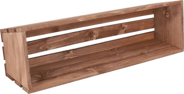 KOTARBAU® Holzblumenkasten Braun mit Kunststoffeinsatz 60 x 18 x15 cm Blumentopf Pflanzkasten Braun