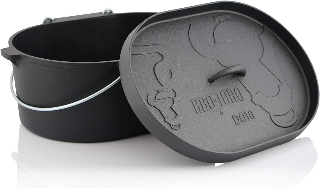 BBQ-Toro Dutch Oven DO10 I 9,3 Liter Gusseisen Kochtopf ohne Füsse I bereits eingebrannt - preseason