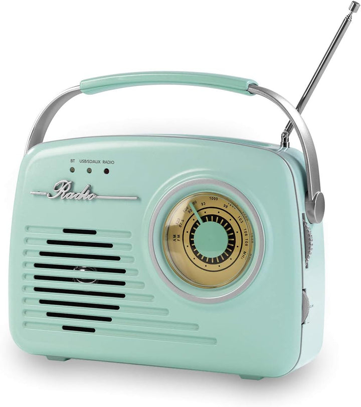 EASYmaxx Design Radio | Tragbares Radio im angesagten 50's Retro Style | Mit Bluetooth®-Technologie,