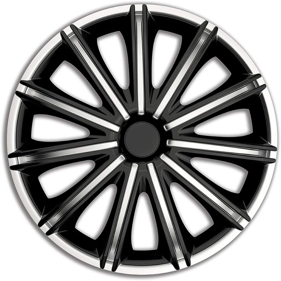 AUTO-STYLE Satz Radzierblenden Nero 14-Zoll Silber/Schwarz Silber/Schwarz 14-Zoll, Silber/Schwarz 14