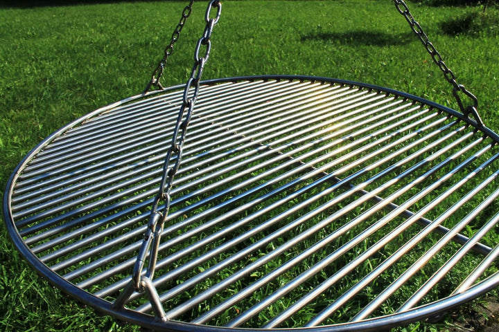 VEIKIN DESIGN Edelstahl Grillrost Rund Ø 50 cm, Profi Grillrost für Schwenkgrill, Massive Ausführung
