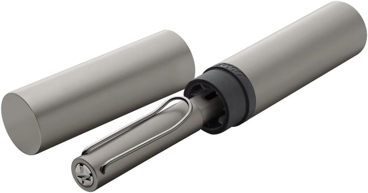 LAMY 1231307 Lx Füllhalter 57 – Füller aus Aluminium eloxiert in der Farbe Ruthenium mit transparent