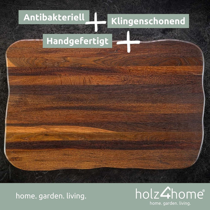 holz4home® La Madera Schneidebrett I Küchenbrett aus Eichenholz (Dunkles Eichenholz, 60x40 cm) 60x40