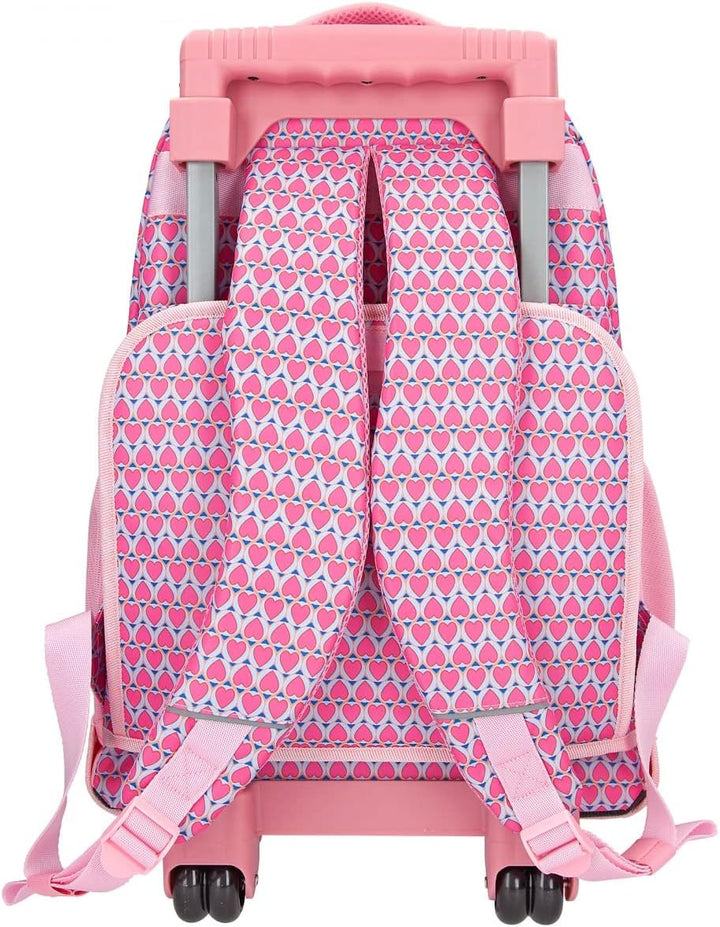 Depesche 11991 TOPModel Seventies - Schulrucksack mit Glitzer, Model-Motiv und coolem Herz-Muster, T