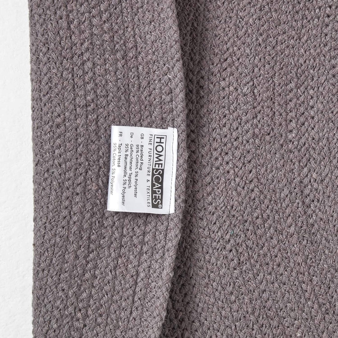 Homescapes runder Teppich 120 cm, dunkelgrau, geflochtener Bettvorleger aus Baumwolle, Wendeteppich,