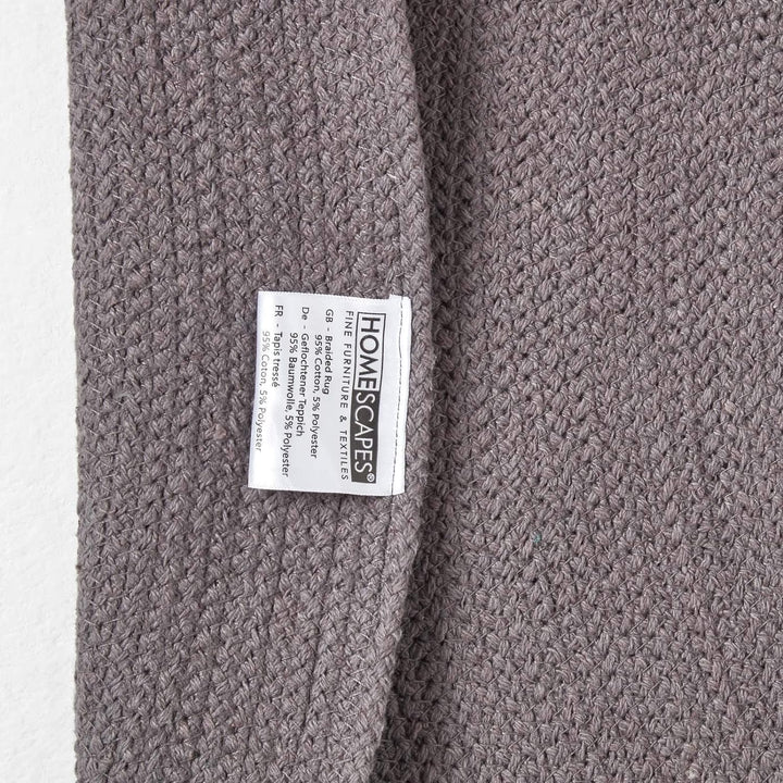 Homescapes runder Teppich 120 cm, dunkelgrau, geflochtener Bettvorleger aus Baumwolle, Wendeteppich,