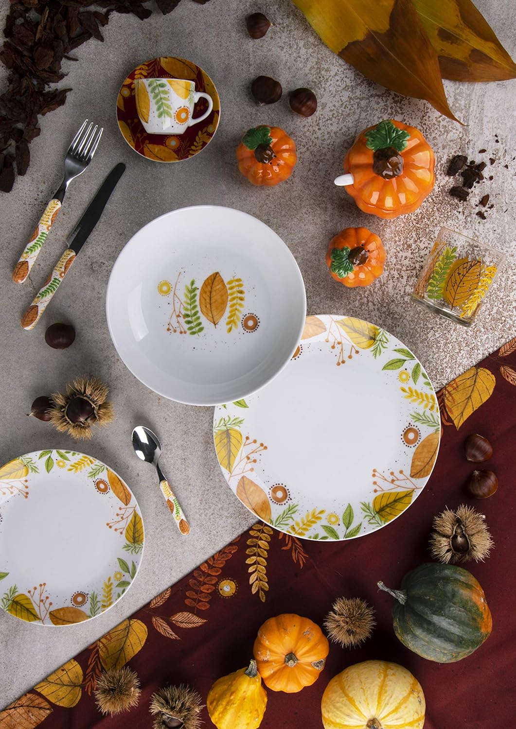 Excelsa Autumn Leaves Tafelbesteck 24-teilig, Edelstahl 18/0