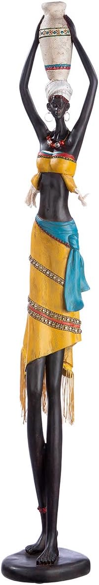 GILDE grosse Moderne Dekofigur Skulptur Afrikanerin XXL - afrikanische Deko aus Kunstharz - Afrika S