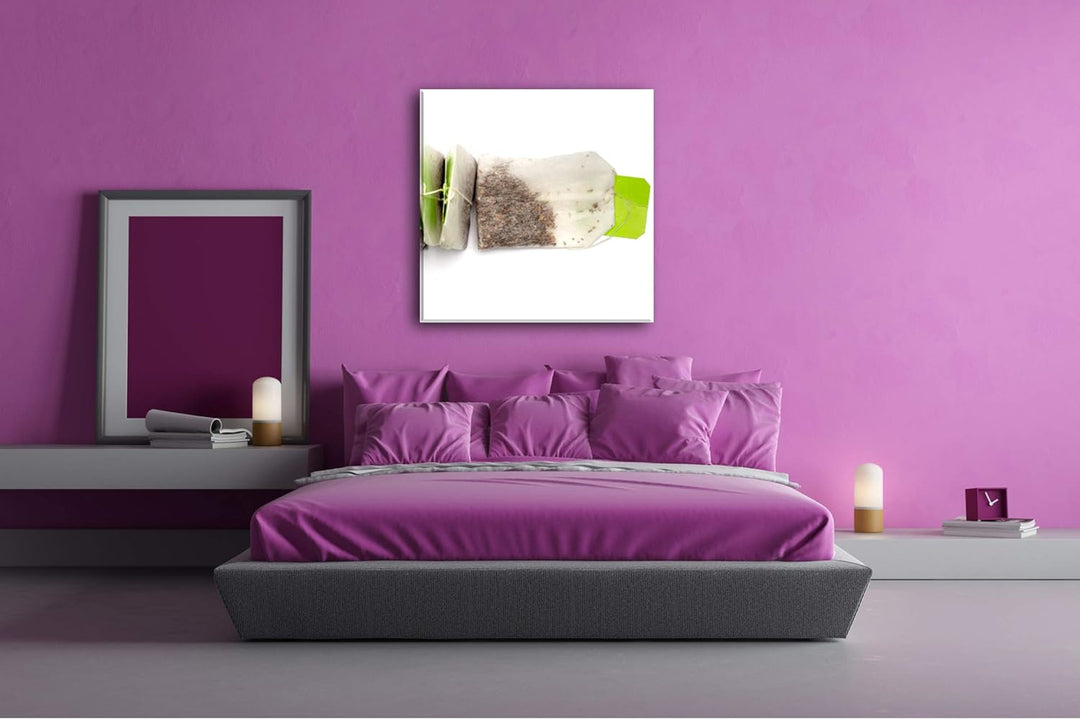 deyoli viele Teebeutel im Format: 60x60 als Leinwandbild, Motiv fertig gerahmt auf Echtholzrahmen, H