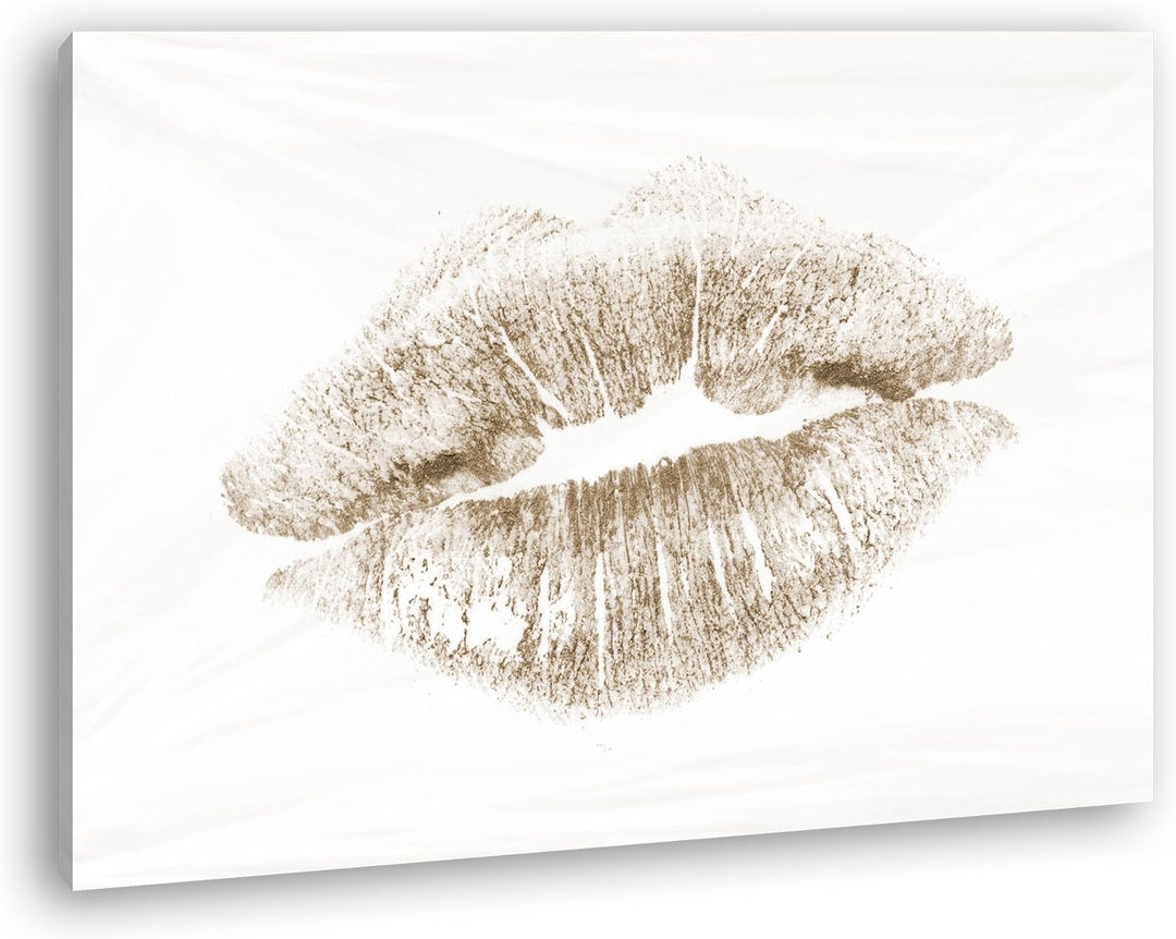 deyoli Roter Lippenstift Abdruck Format: 80x60 Effekt: Sepia als Leinwandbild, Motiv fertig gerahmt