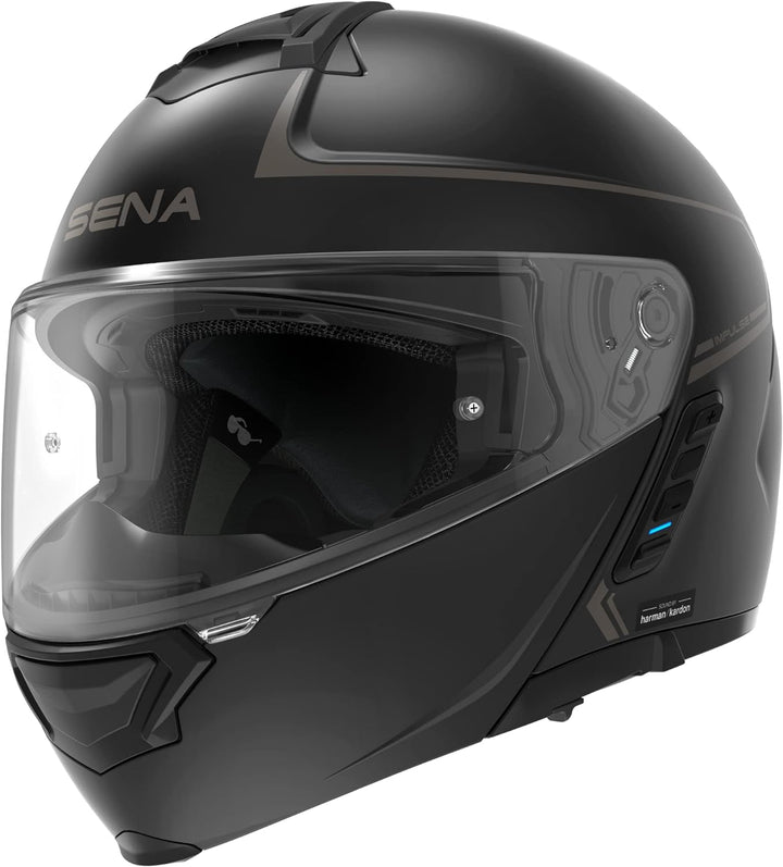 Sena Bluetooth Klapphelm Impulse mit Sound by Harman Kardon, Sonnenblende und integriertem Mesh Inte