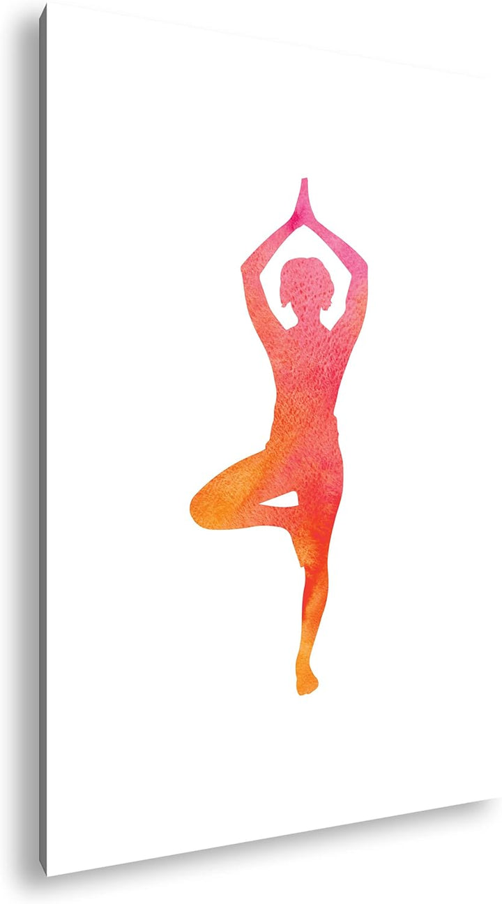 deyoli Yoga-Pose-Illustration Format:75x50 cm als Leinwandbild, Motiv fertig gerahmt auf Echtholzrah