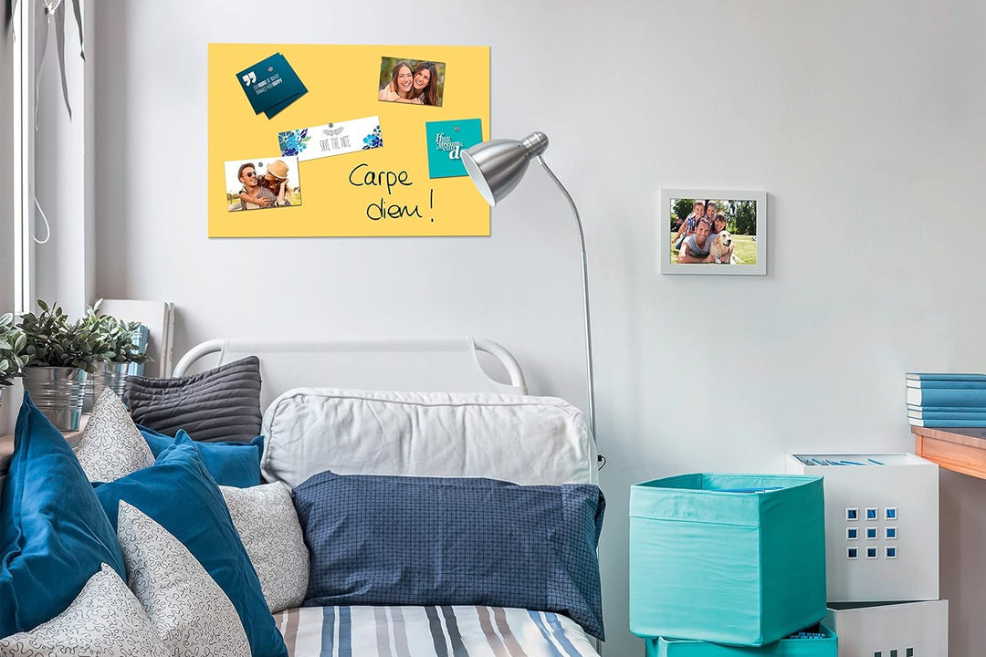 Be!Board B1208 Glas-Magnettafel gelb, 60 x 40 cm, Memoboard magnetisch gelb 60 x 40 cm, gelb 60 x 40