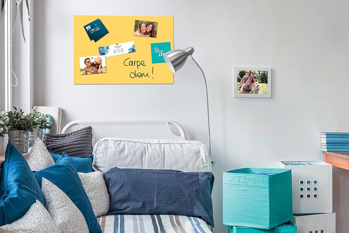 Be!Board B1208 Glas-Magnettafel gelb, 60 x 40 cm, Memoboard magnetisch gelb 60 x 40 cm, gelb 60 x 40