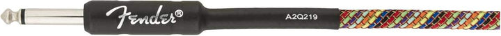 Fender® Festival Kabel, 3m rainbow & Kabel Deluxe Series, 1,5m, black tweed Bundle mit Kabel Einzelb