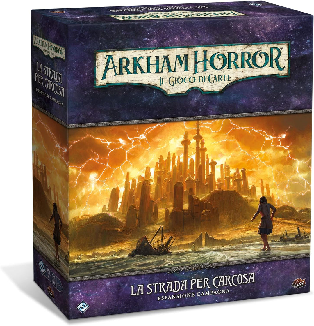 Asmodee - Arkham Horror, Kartenspiel: Die Strasse für Carcosa, Erweiterung der Landschaft, Italienis