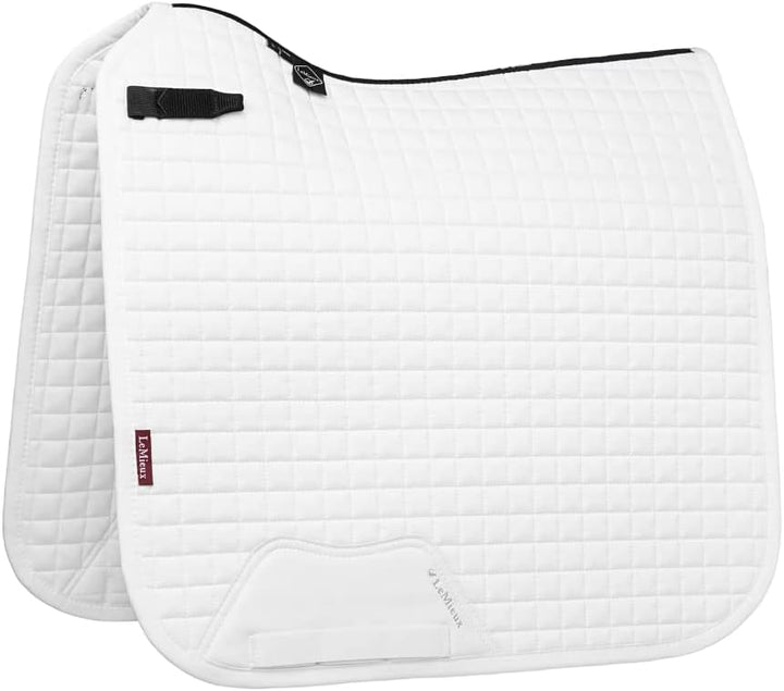 LeMieux Loire Memory Satin Dressur quadratisch weiss Schabracke L Quadratische Loire-Memory-Platte,