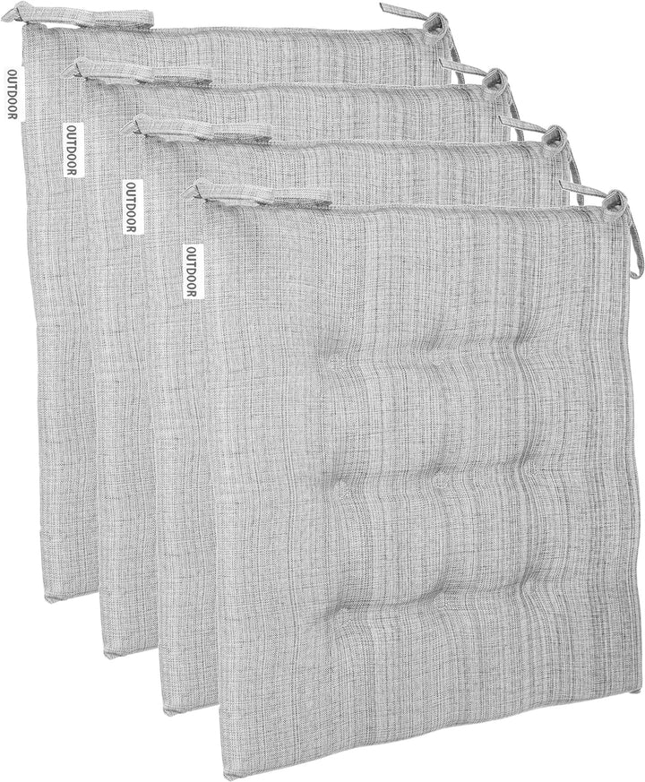 Brandsseller Outdoor 4er Set Sitzkissen 9er Punkt Steppung Leinenoptik ca. 40 x 40 x 3 cm Kissen Dek