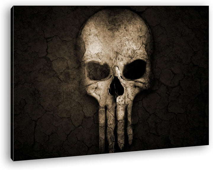 deyoli Toten Schädel Format: 80x60 Effekt: Sepia als Leinwand, Motiv fertig gerahmt auf Echtholzrahm