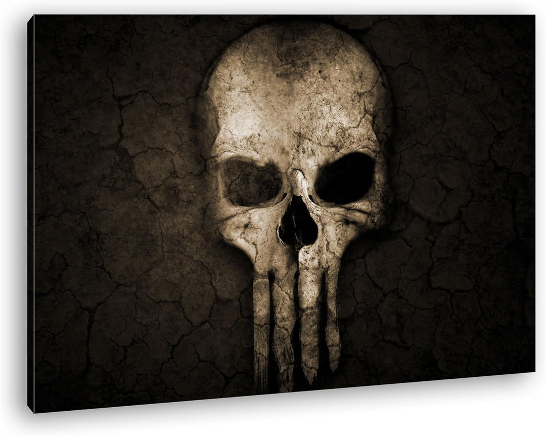 deyoli Toten Schädel Format: 100x70 Effekt: Sepia als Leinwand, Motiv fertig gerahmt auf Echtholzrah
