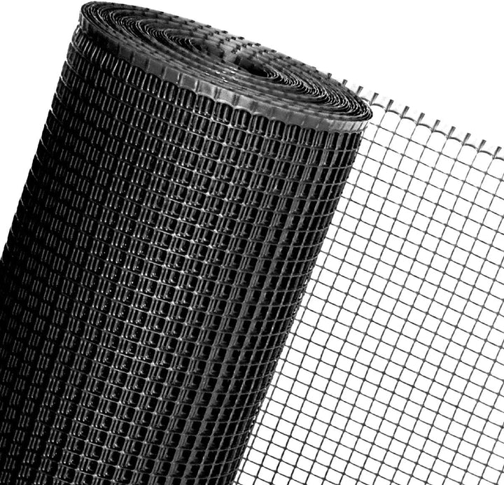30m² Kunststoffzaun in 0,6m Höhe x 50m Länge Masche 15mm Geflügelzaun schwarz