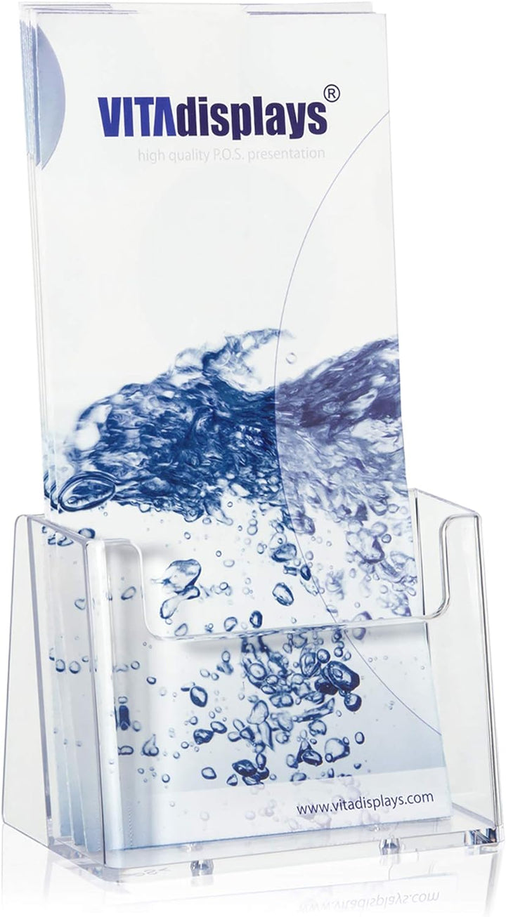 taymar C110 80 Stück Flyerständer, Prospekthalter, Prospektständer, DINLang(DL)transparent 80 Stück