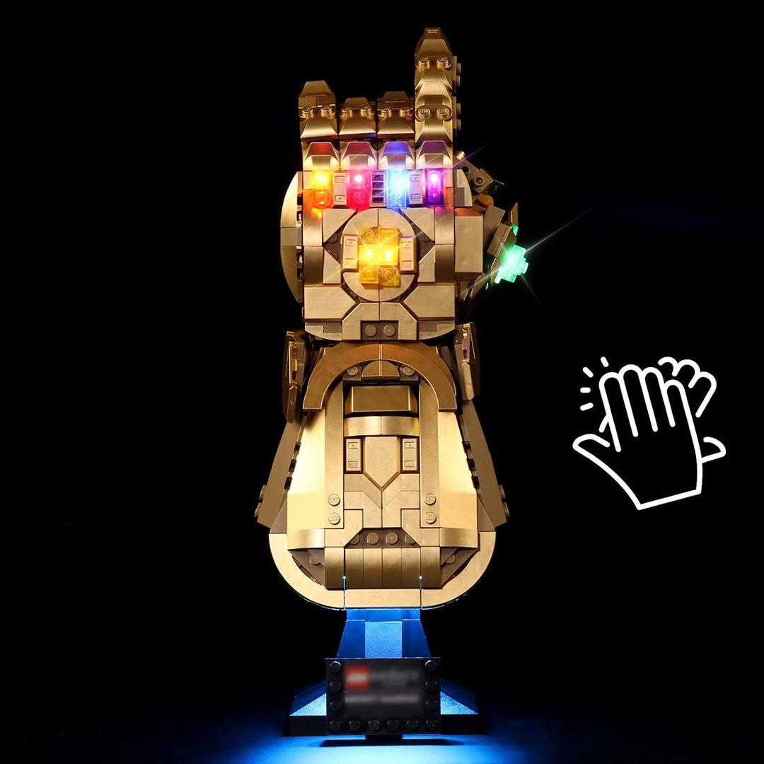 cooldac LED-Licht Kit für Lego 76191 Marvel Infinity Handschuh, Sprachsteuerungsversion LED Licht Ki