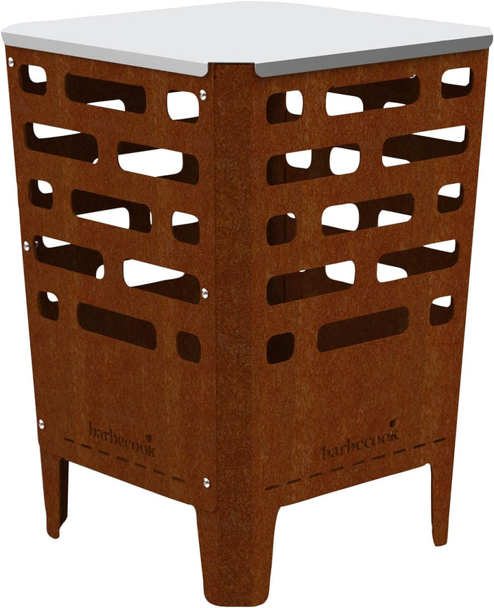Barbecook Jill feuerschale, eckig, gartendeko rostoptik, Cortenstahl, 38 x 38 x 55 cm