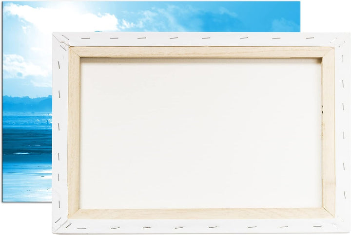 deyoli Surfen im Sonnenuntergang Format: 80x60 Effekt: Monocrome Blau als Leinwandbild, Motiv fertig