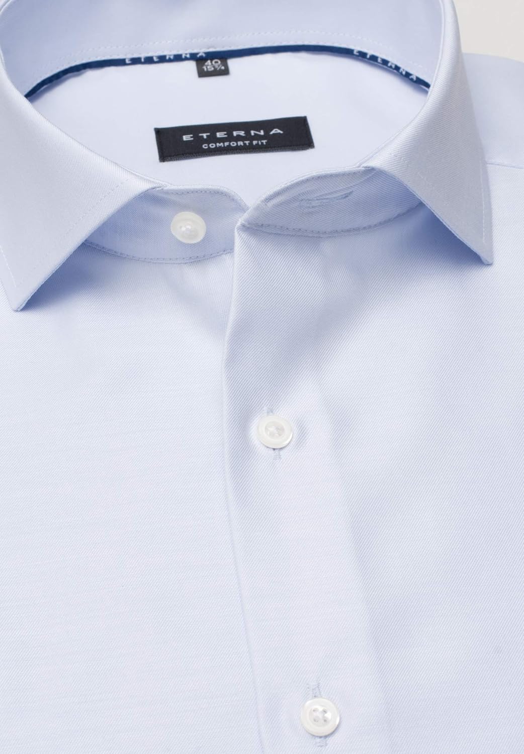 eterna Langarm Hemd Comfort Fit Twill unifarben