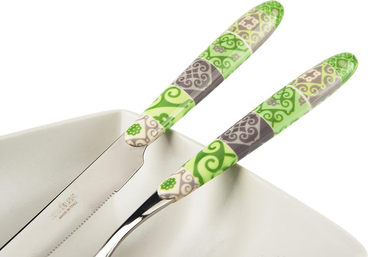 Excelsa Maiolica Green Besteck-Set, 24-teilig, Stahl