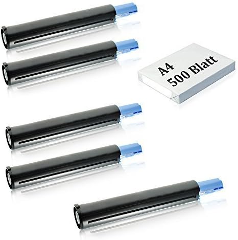 (5X, Canon CEXV5 Black/Schwarz Toner + A4 500 Blatt) • Kompatibel Tonerkartusche für Canon C-EXV5 68