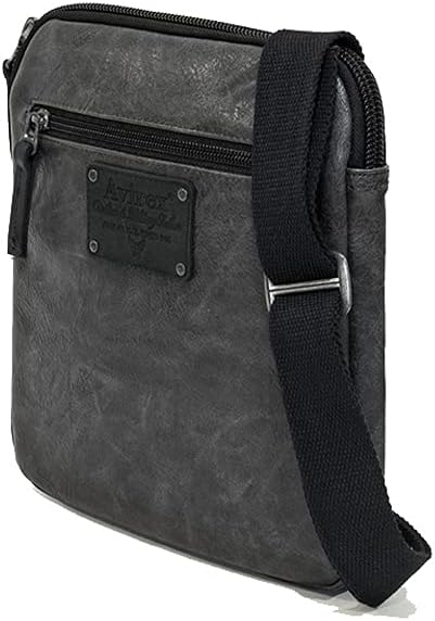 Avirex Kollektion Buffalo, flacher Schultergurt, Cross-Body Bag Slim, Tasche für Herren, Farbe Grau