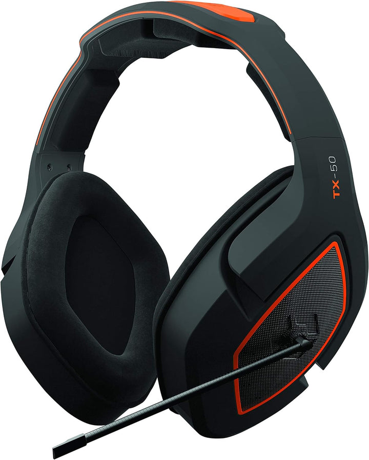 Gioteck TX50 Kopfhörer mit Mikrofon, Klinkenstecker 3,5 mm, für PS4 Xbox One und PC (Orange und Schw