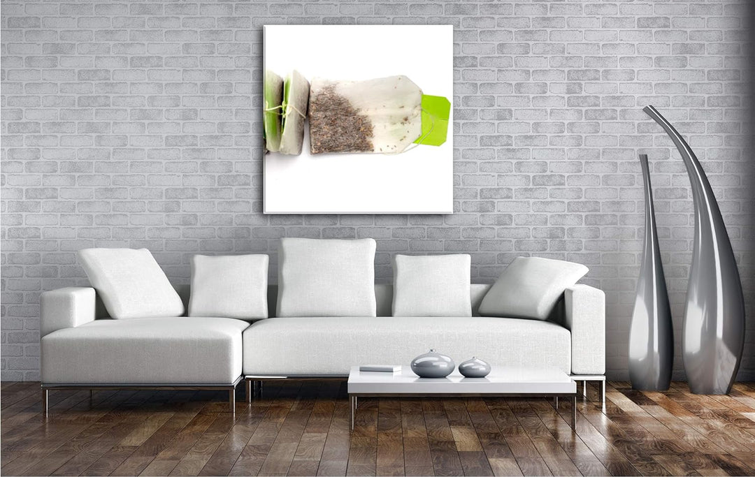 deyoli viele Teebeutel im Format: 60x60 als Leinwandbild, Motiv fertig gerahmt auf Echtholzrahmen, H