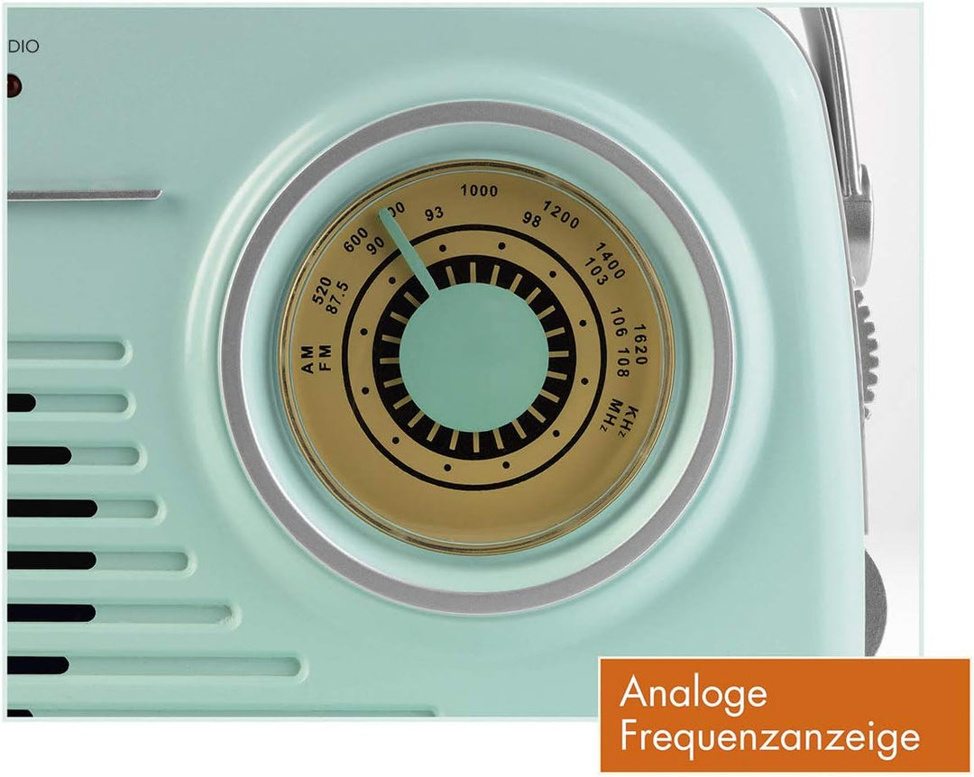 EASYmaxx Design Radio | Tragbares Radio im angesagten 50's Retro Style | Mit Bluetooth®-Technologie,